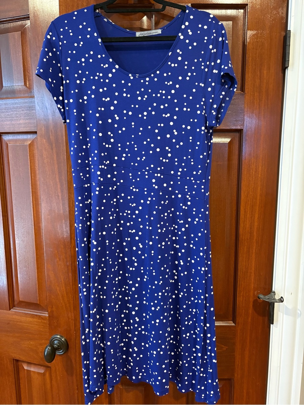 Blue Polka Dot Short Sleeve Dress